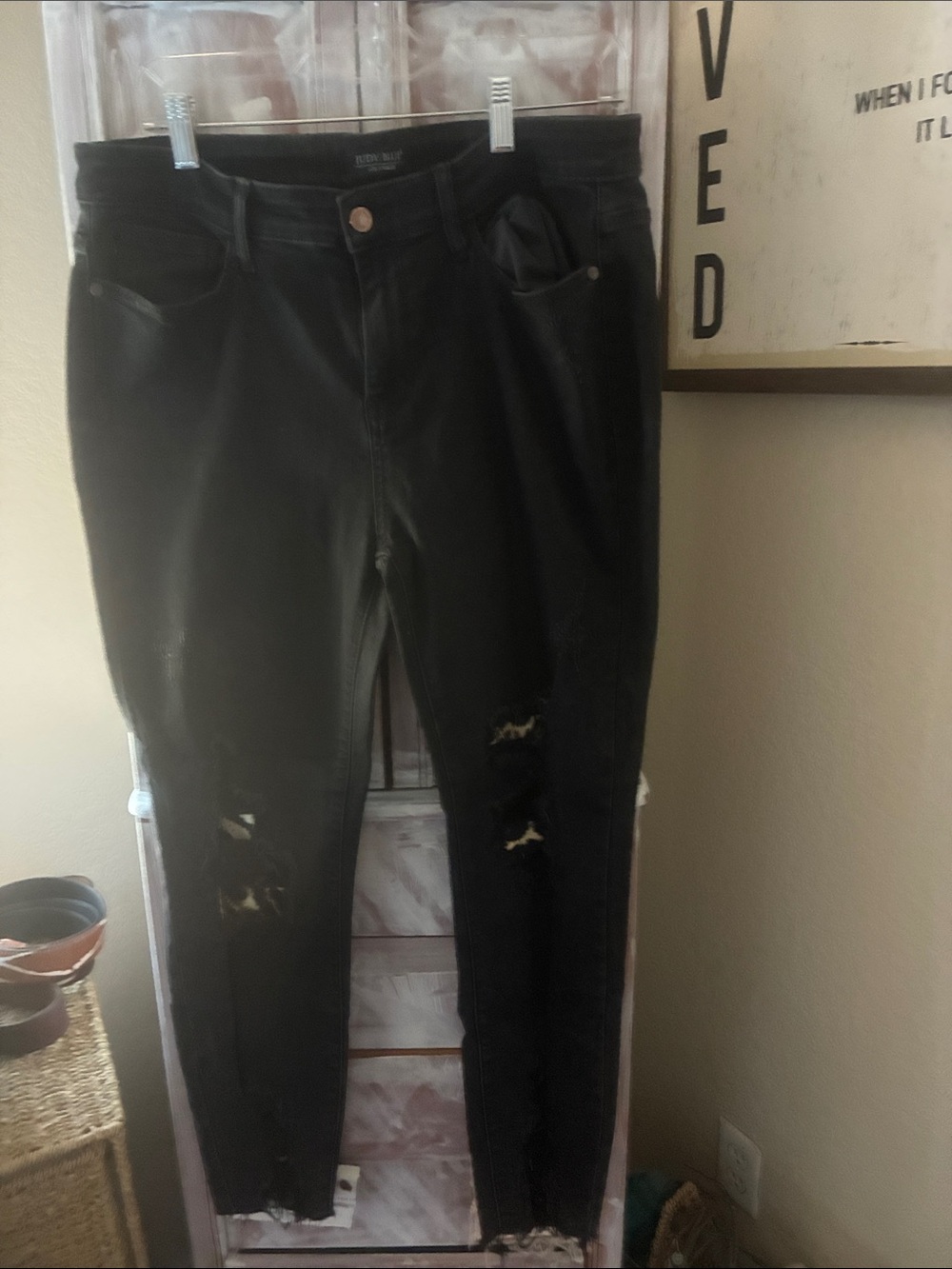 Judy Blue Black Distressed Skinny Jeans